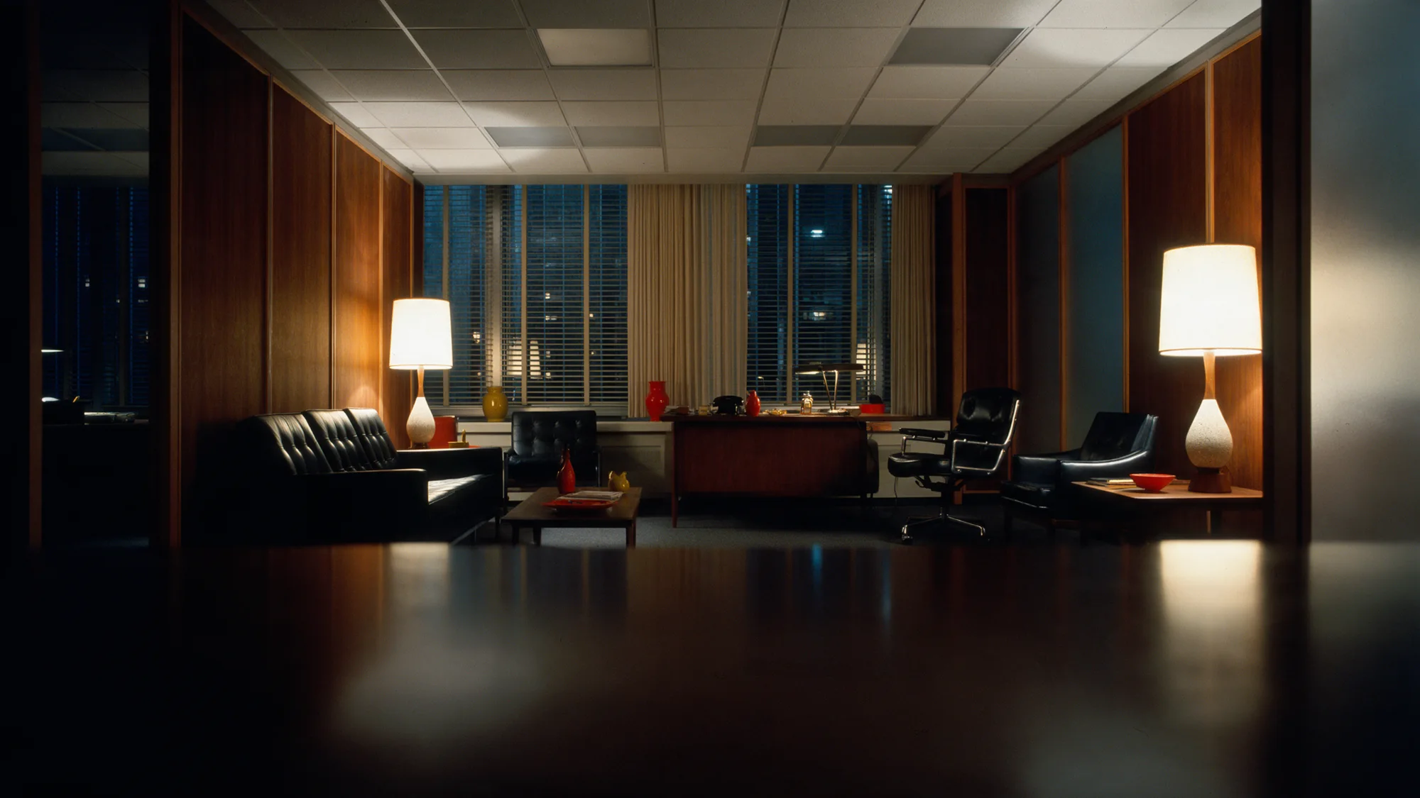 A 1960s agency floor after hours.